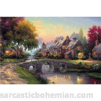 Queenie Wooden 1000 Piece Spring by Thomas Kinkade Jigsaw Puzzle Colorful Oil Painting Landscape Puzzles Family Wall Decoration Birthday Gifts B07H8F23G6
